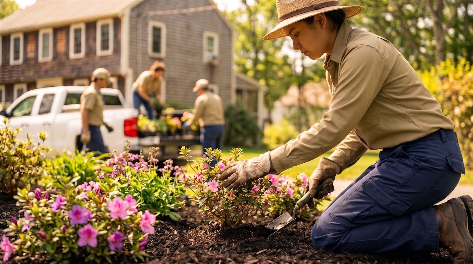 Advanced Landscaping team on site - talk to us
